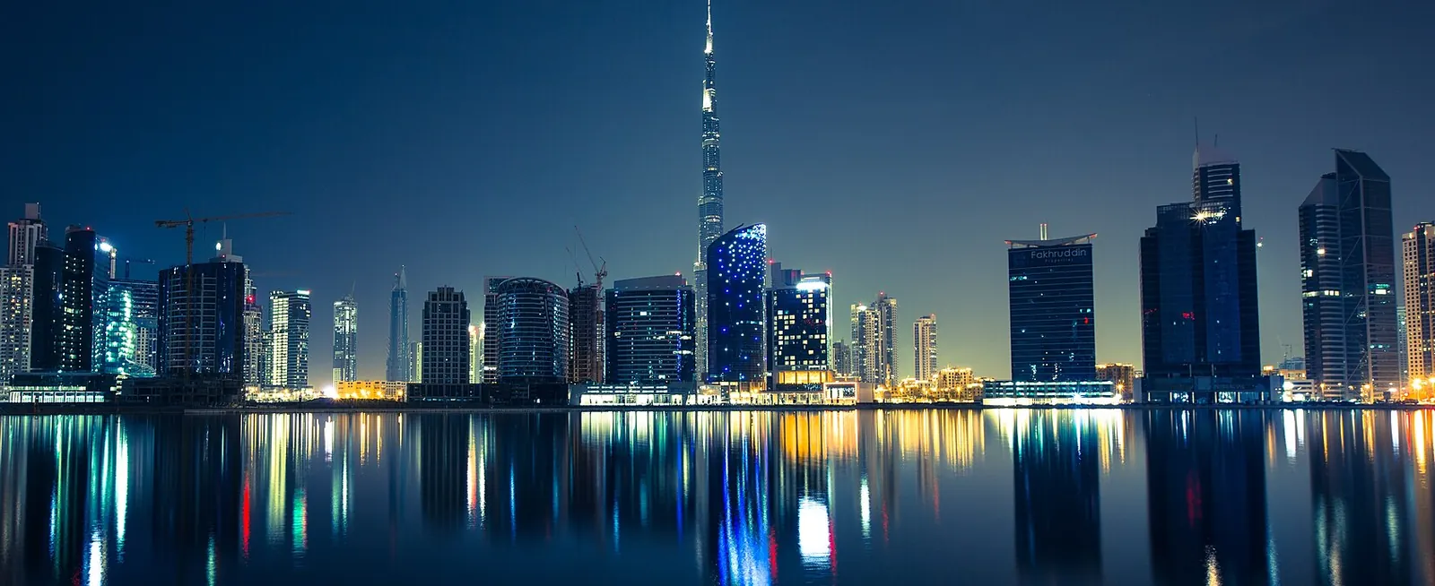 Dubai skyline at night, corporate tax registration in the UAE
